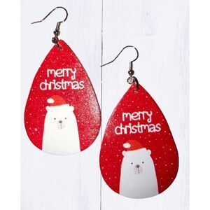 ☀️3/$12☀️ Merry Christmas Polar Bear Earrings